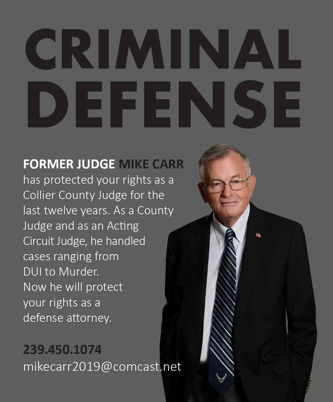 Criminal Law Attorney Mike Carr, former Collier County Judge